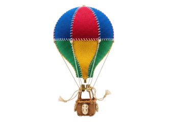 Colorful hot air balloon model, a vibrant symbol of adventure and travel, perfect for promoting exploration and dreamlike concepts
