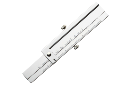 Stainless steel pocket caliper for precise measurements isolated on transparent background