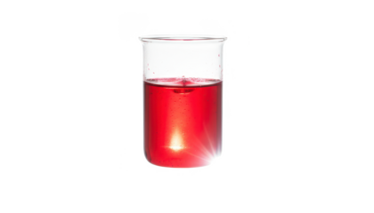 Test Tube With Red Liquid Experiment in Laboratory, Isolated on White