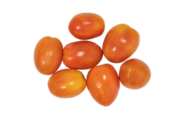 Isolated Red Tomatoes : A Cluster Display on a Transparent Background