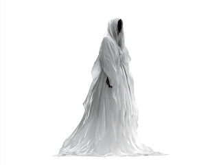 transparent png image of a ghostly, white character