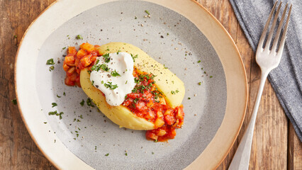 Stuffed Potatoes with Mushroom Mince