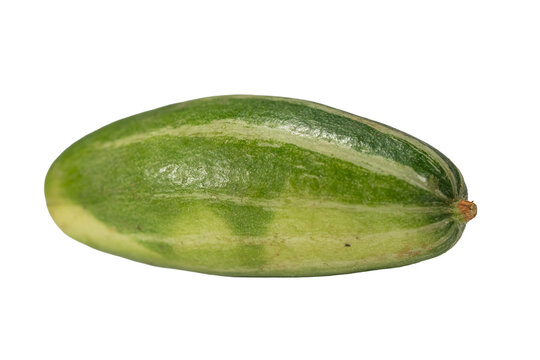 Pointed Green Gourd: A Fresh Striped Vegetable for Your Culinary Creations on a Transparent Background