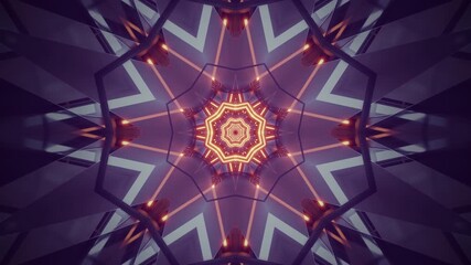 A seamless looping video features an intricate tunnel design filled with vibrant lights and patterns, creating an engaging visual display suitable for screensaver use.