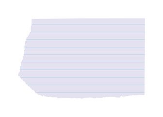 torn lined notebook paper isolated on transparent png background, ripped note paper scrap