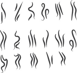 Set of Hand Drawn Swirls and Lines on White Background