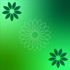 Green colored flower abstract design