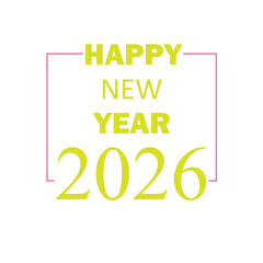 Happy new year 2026 vector illustration