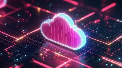 Cloud computing data connecting digital circuit board technology - Powered by Adobe