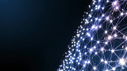 Abstract network connection in dark background with digital dot connection concept