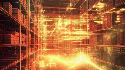 Digital warehouse network managing technology and logistics data - Powered by Adobe