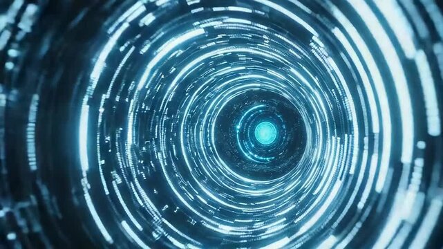 Digital data tunnel wormhole cyber technology background