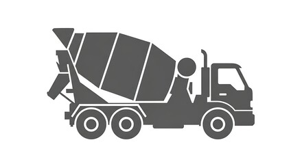 Fototapeta premium Concrete mixer truck vector illustration for construction and building industry needs