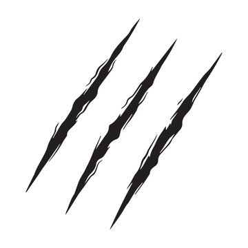 Dinosaur claw scratches icon silhouette vector flat illustration design on white background