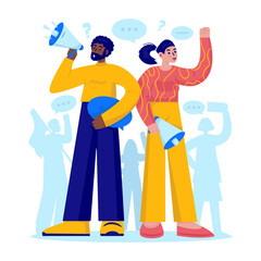 Public Speaking Freedom of Expression Vector Illustration