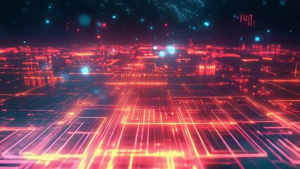 Digital data network lines creating abstract circuit city - Powered by Adobe