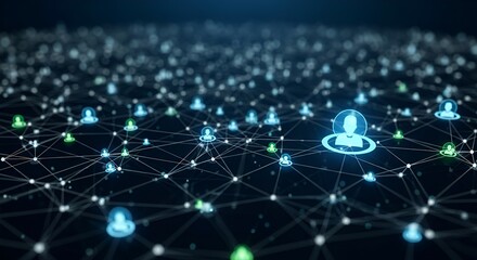 Futuristic representation of a social network or connected global communications