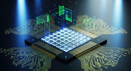Cybercore: A captivating visual representation of a central processing unit (CPU), showcasing its intricate circuitry, illuminating pathways of data, and symbolizing the core of technology