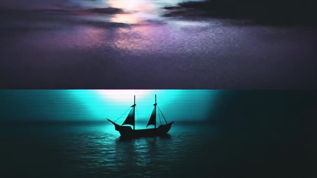 Abstract digital glitch art with purple noise background - Powered by Adobe