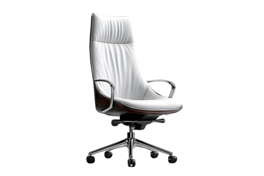 Elegant white leather executive office chair perfect for modern workspace design and comfort