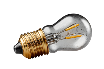 Elegant lightbulb with gold base, symbolizing innovation, ideas and creative solutions for success