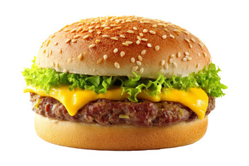 Juicy cheeseburger delight fast food restaurant food photography indoor close-up