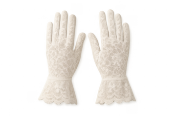 White lace gloves showing vintage fashion accessory