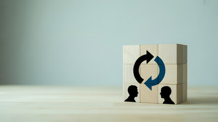 Inspiring team collaboration for success with wooden blocks, driving innovation now