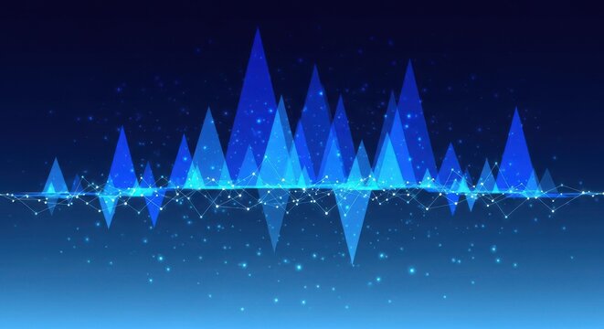 Abstract blue wave digital graphic sound frequency equalizer background design
