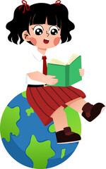 illustration of elementary school children