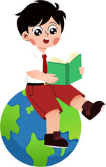 illustration of elementary school children