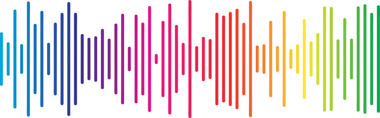 Colorful Sound Wave PNG – Rainbow Audio Waveform Graphic for Music Design