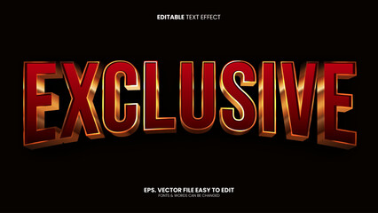 Exclusive gold editable text effect
