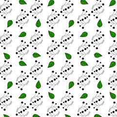 Green Leaf & Botanical​ Doodle​ Pattern