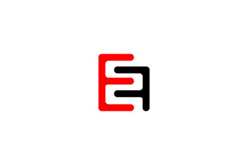 Geometric Red & Black ET Monogram Icon Design