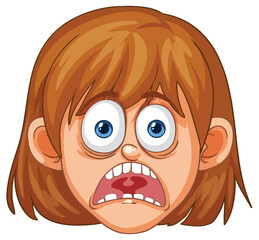 Cartoon Girl With Shocked Facial Expression