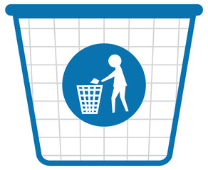 Person Throwing Trash in Waste Bin Icon Vector