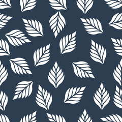 Seamless Line Art Leaf Texture
