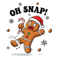 Gingerbread man breaks in half oh snap christmas cartoon