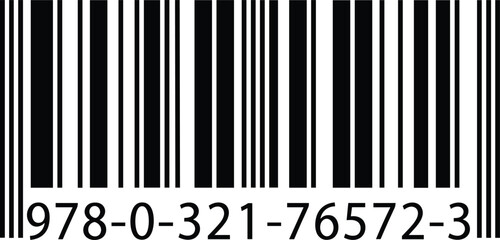 Barcode vector with bold black bars and book-style numeric code on white background