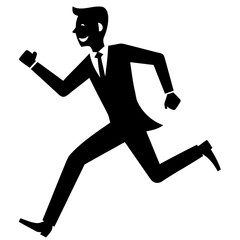 running man silhouette of a businessman