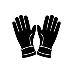Pair of black protective work safety gloves isolated illustration