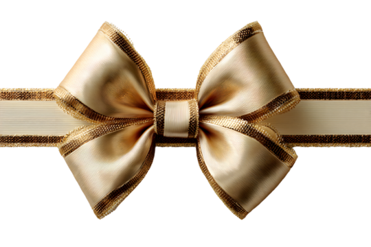 Gold Bow and Ribbon Realistic shiny satin with shadow place on left corner for decorate your wedding invitation card ,greeting card or gift boxes vector EPS10 isolated on white background.