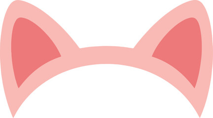 A simple, stylized vector illustration of a pair of triangular animal ears, typical of a cat or fox, rendered in two shades of pink.
