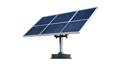 Solar panel on transparent background, converting sunlight into electricity for sustainable and renewable energy source