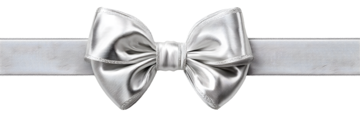 White Ribbon Bow Realistic shiny satin with shadow long horizontal ribbon for decorate your wedding invitation card ,greeting card or gift boxes vector EPS10 isolated on White background.