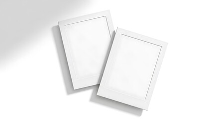Two blank white paper sheet with shadow