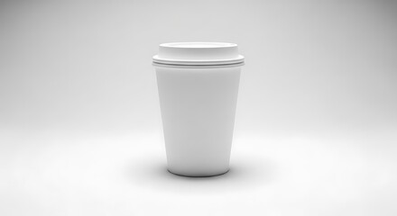 White paper cup with lid for hot beverage