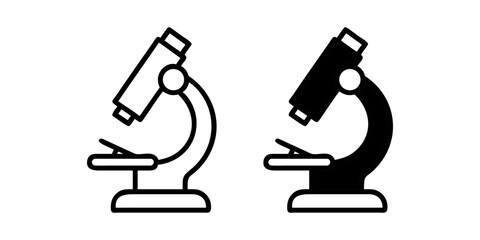 Microscope outline and pictogram Icon for Science, Laboratory, and Research Study Design