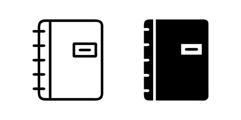 Notebook outline and pictogram Icon for Education, Writing, and School Study Design